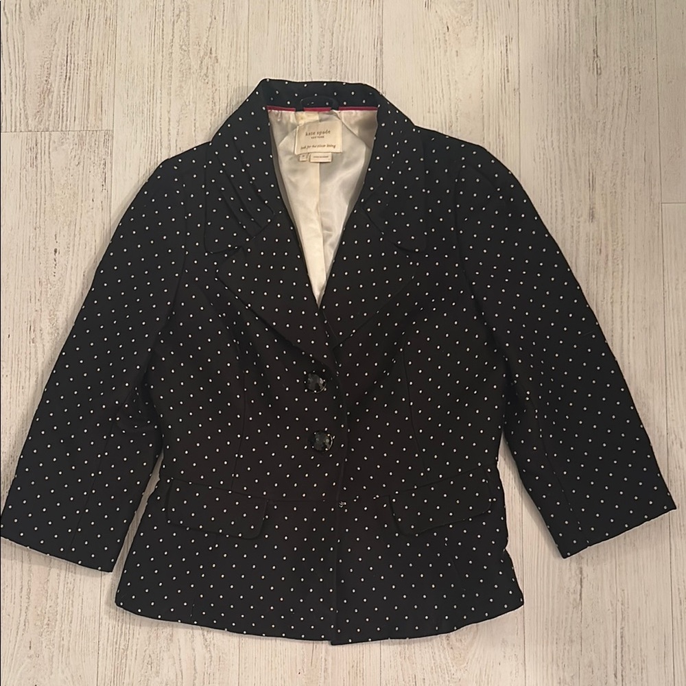Kate Spade Black and White Polka Dot Blazer